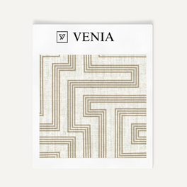 Deco Maze Fabric III - Ivory with Sand detail