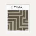 Taupe and black deco maze III upholstery fabric swatch by Venia Home