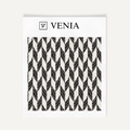 Ivory and black diamond crest upholstery fabric swatch by Venia Home