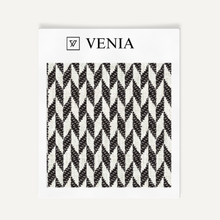 Diamond Crest Fabric - Ivory with Black detail