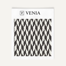 Diamond Crest Fabric - Ivory with Black detail