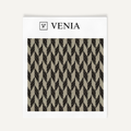 Taupe and black diamond crest upholstery fabric swatch by Venia Home