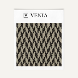 Diamond Crest Fabric - Taupe with Black detail