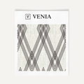 Ivory and black diamond weave upholstery fabric swatch by Venia Home