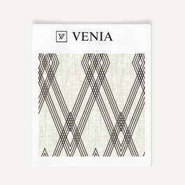 Diamond Weave Fabric - Ivory with Black detail