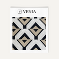 Echo prism black and white upholstery fabric swatch by Venia Home