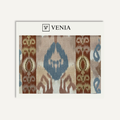 Terracotta echoes of ikat upholstery fabric swatch by Venia Home