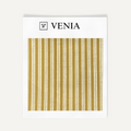 Yellow ochre edge stripe upholstery fabric swatch by Venia Home