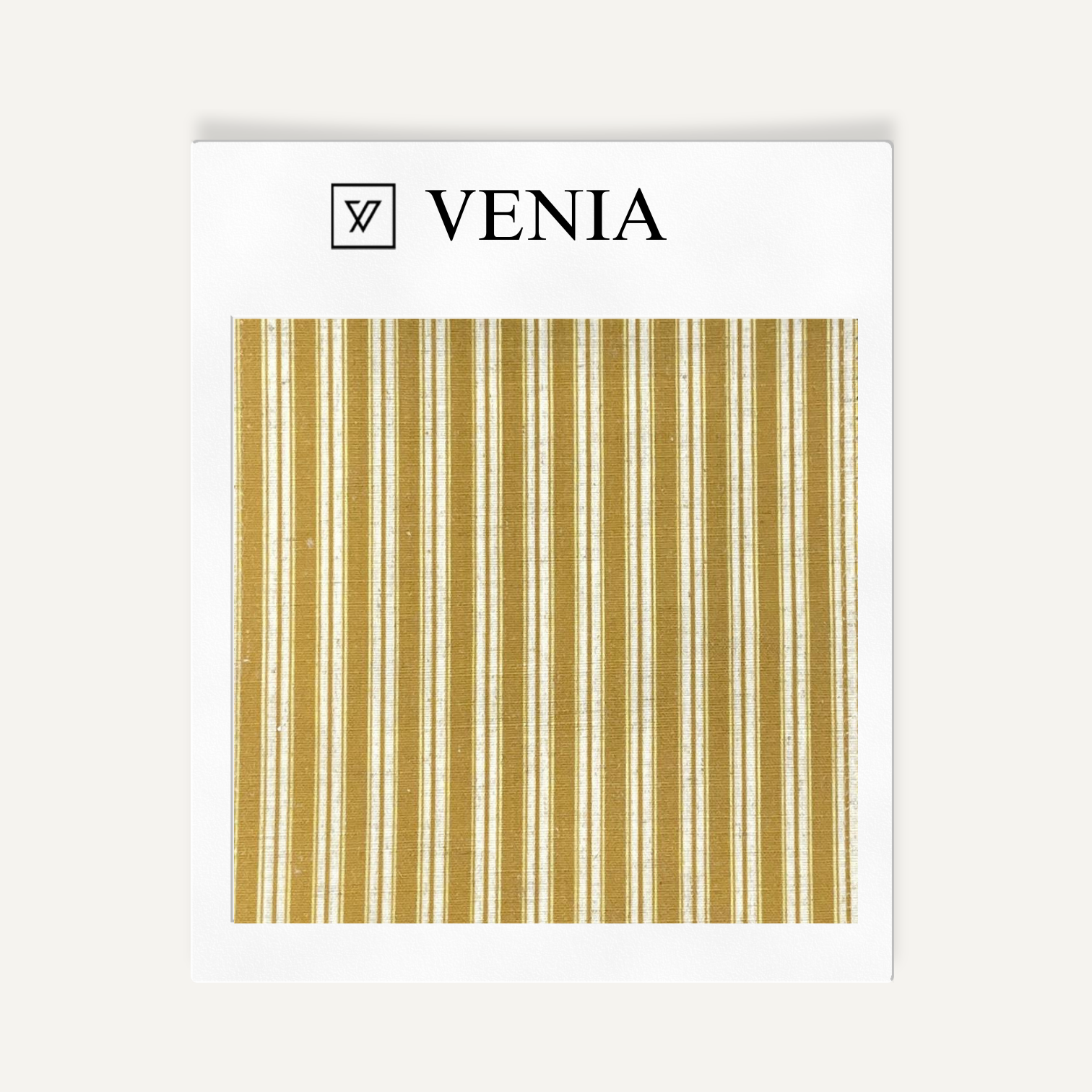 Yellow ochre edge stripe upholstery fabric swatch by Venia Home