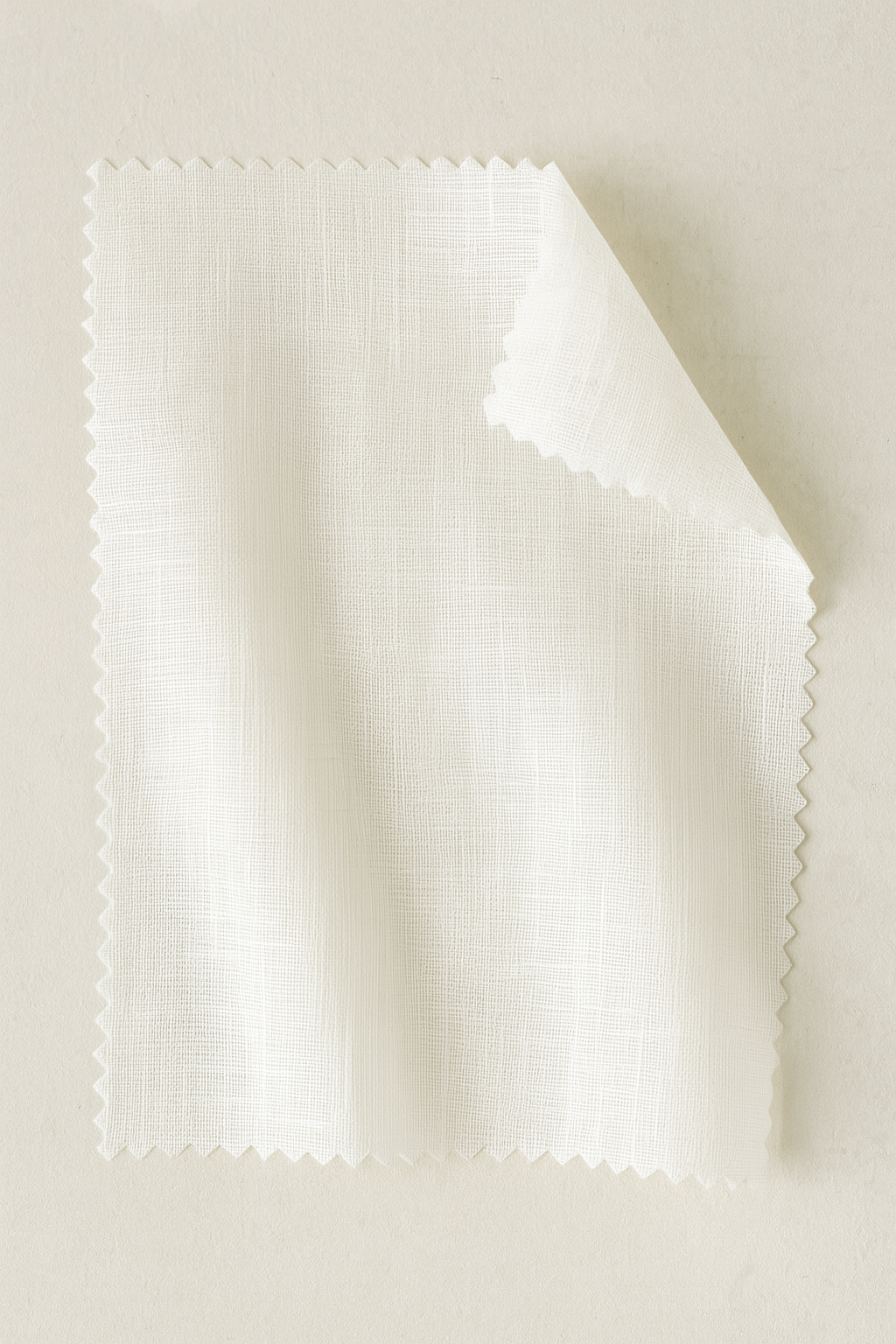 Close-up of ivory Elva linen sheer fabric texture