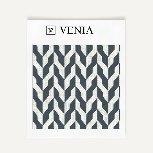 Blue entwine upholstery fabric swatch by Venia Home