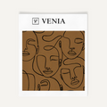 Camel face sketch velvet upholstery fabric swatch by Venia Home