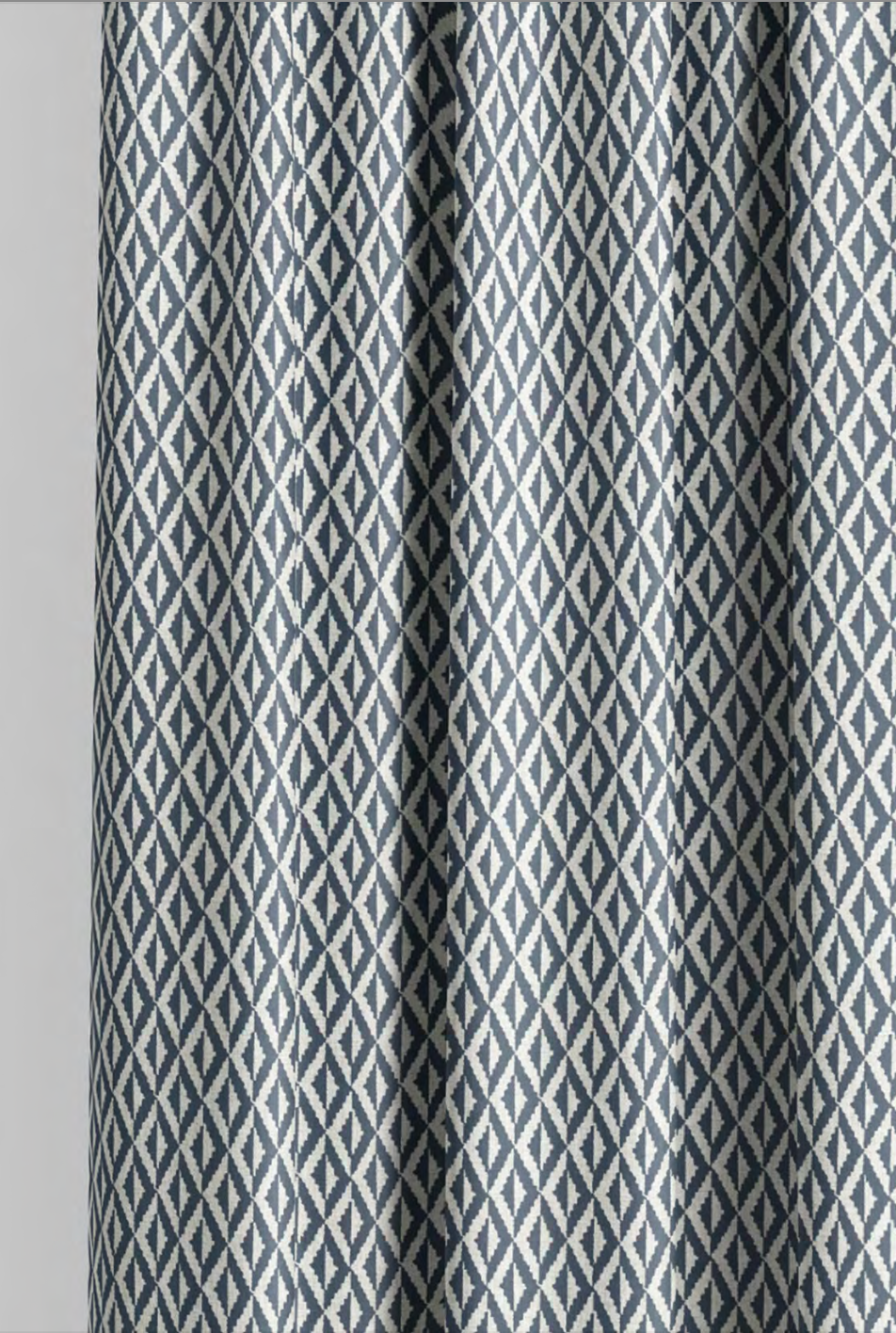 Close-up detail of blue facet diamond fabric