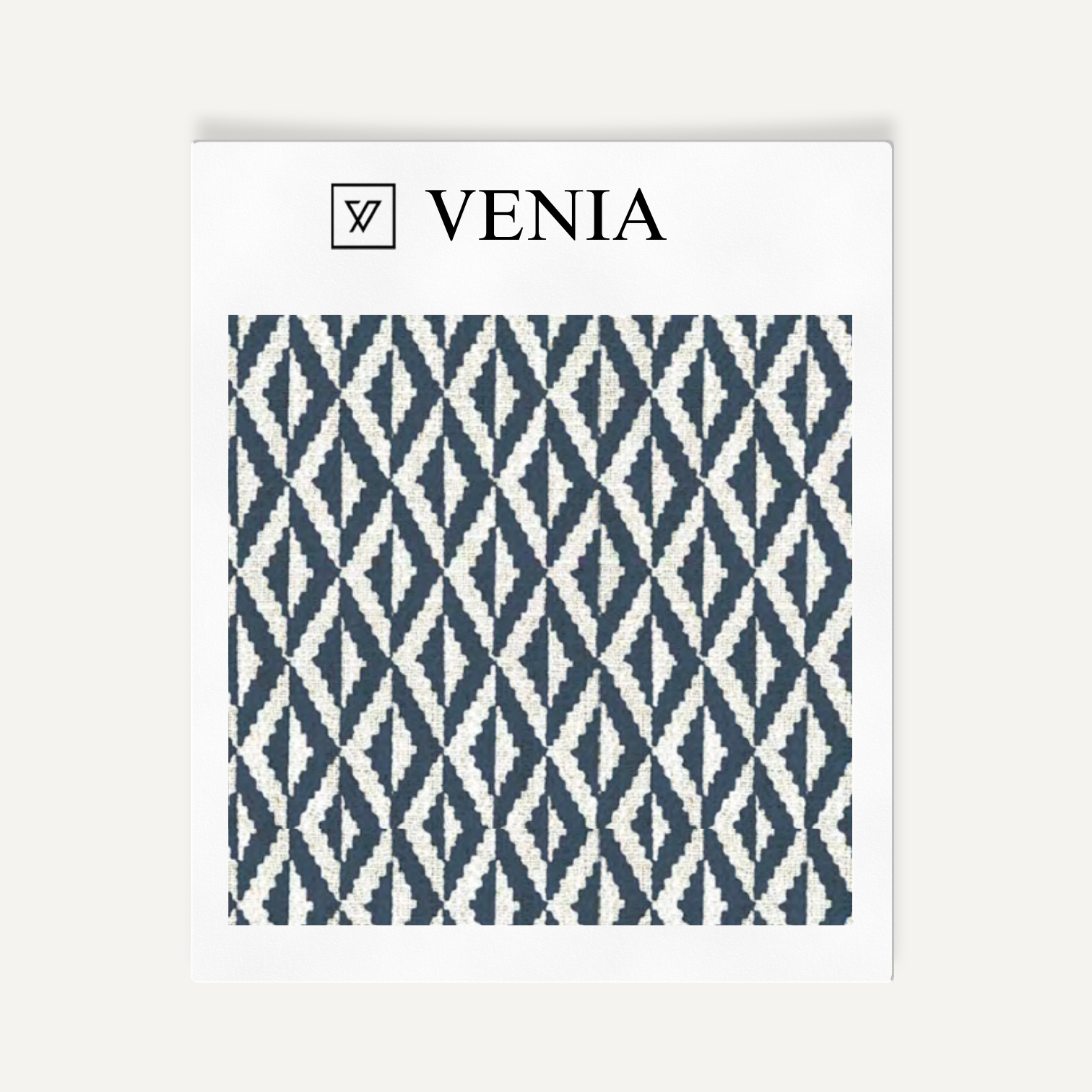 Blue facet diamond upholstery fabric swatch by Venia Home