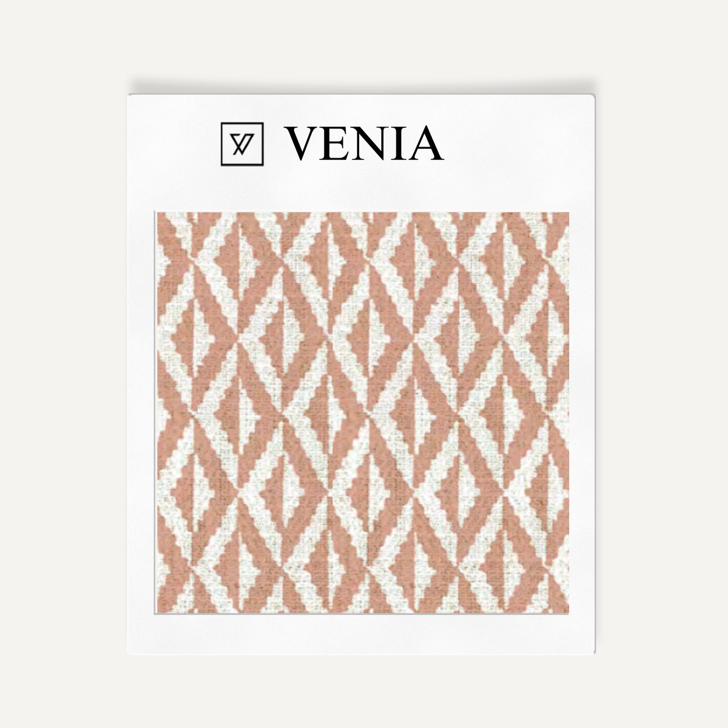 Blush pink facet diamond upholstery fabric swatch by Venia Home