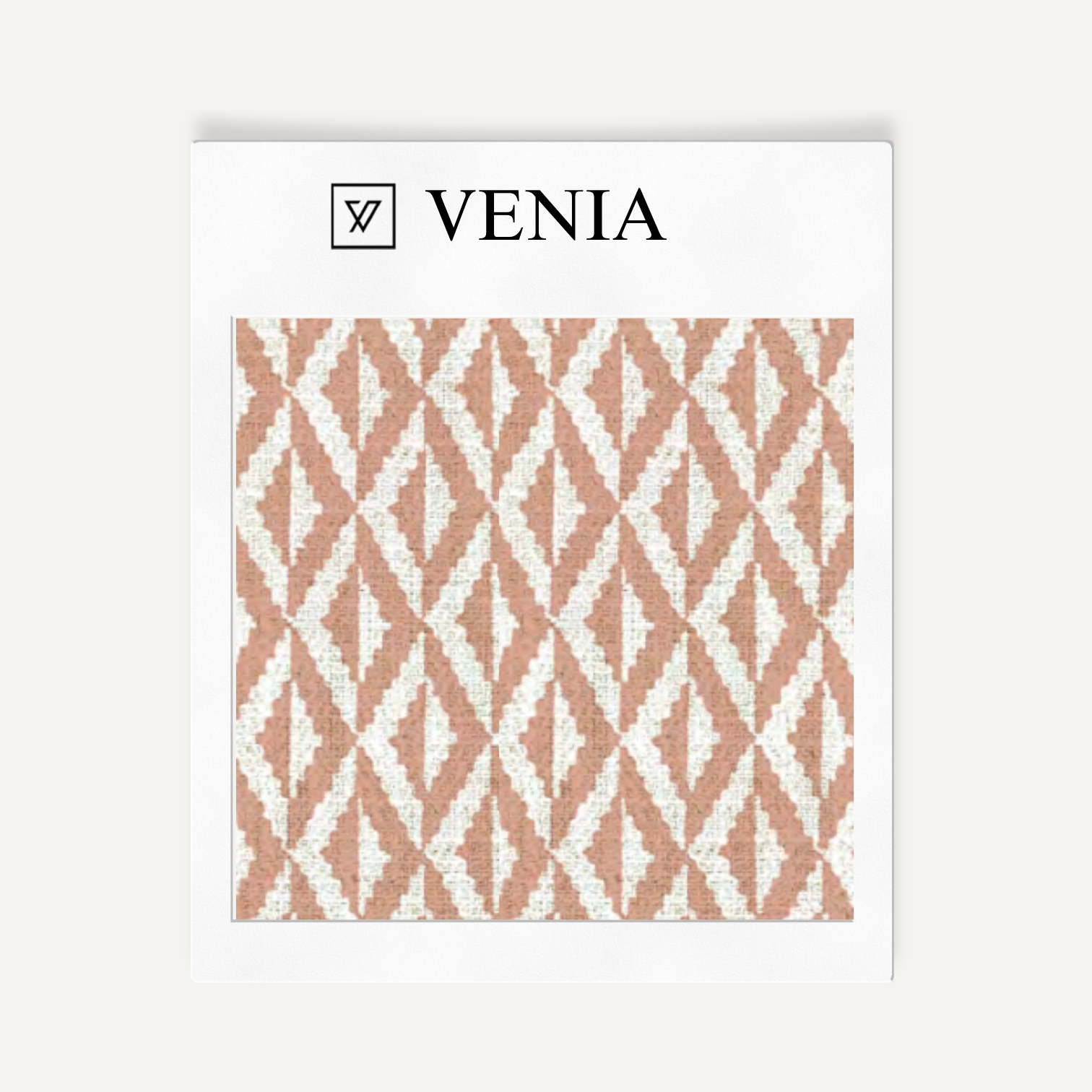 Blush pink facet diamond upholstery fabric swatch by Venia Home