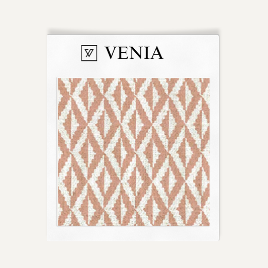 Blush pink facet diamond upholstery fabric swatch by Venia Home