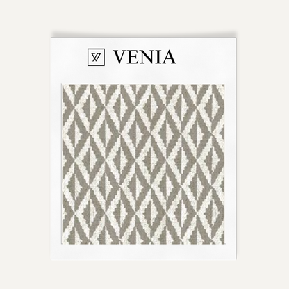 Grey facet diamond upholstery fabric swatch by Venia Home