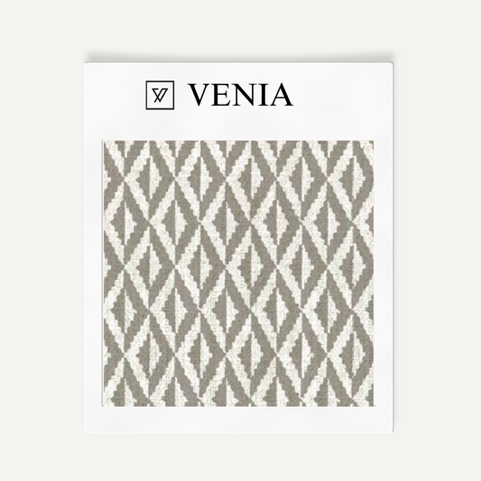 Grey facet diamond upholstery fabric swatch by Venia Home