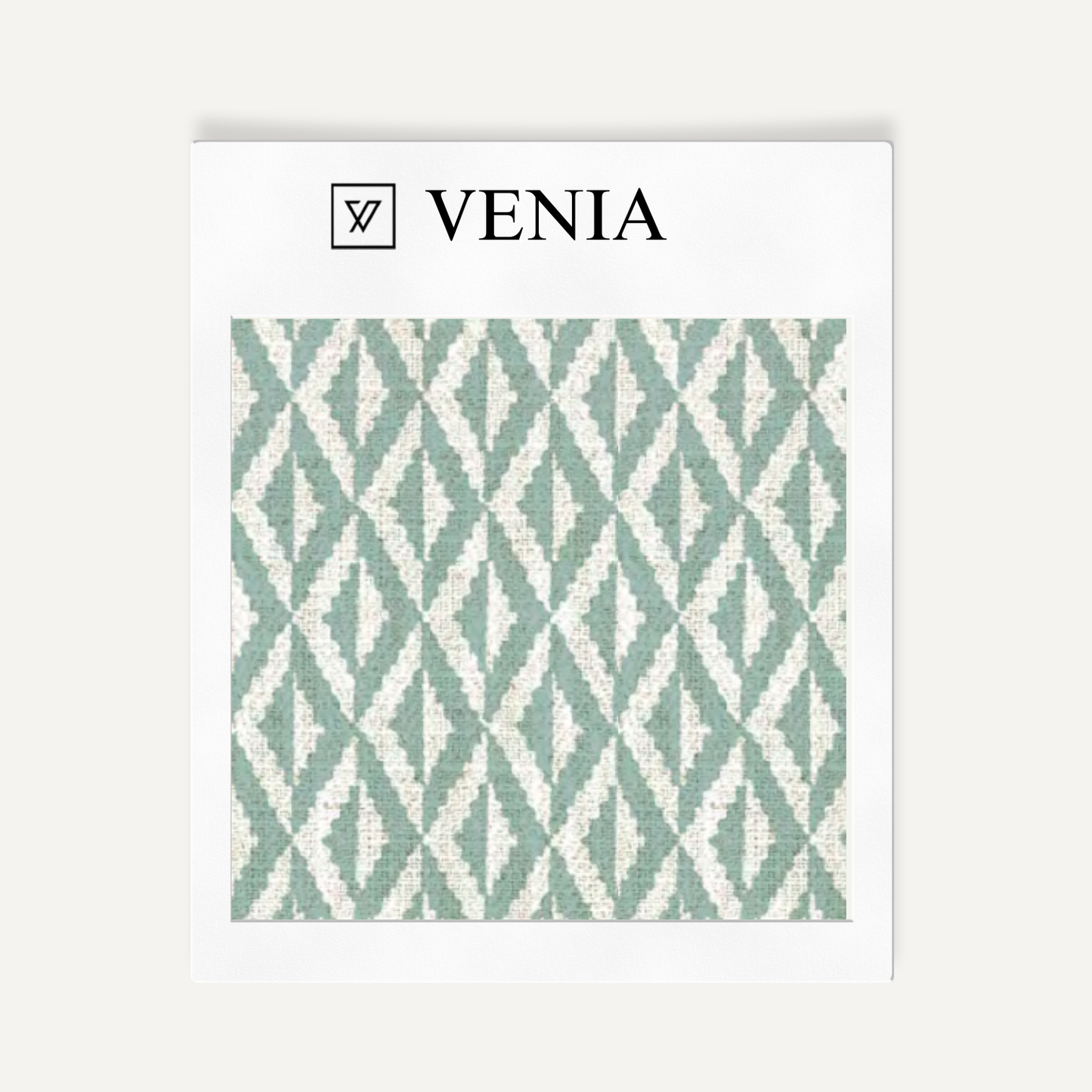 Jade green facet diamond upholstery fabric swatch by Venia Home