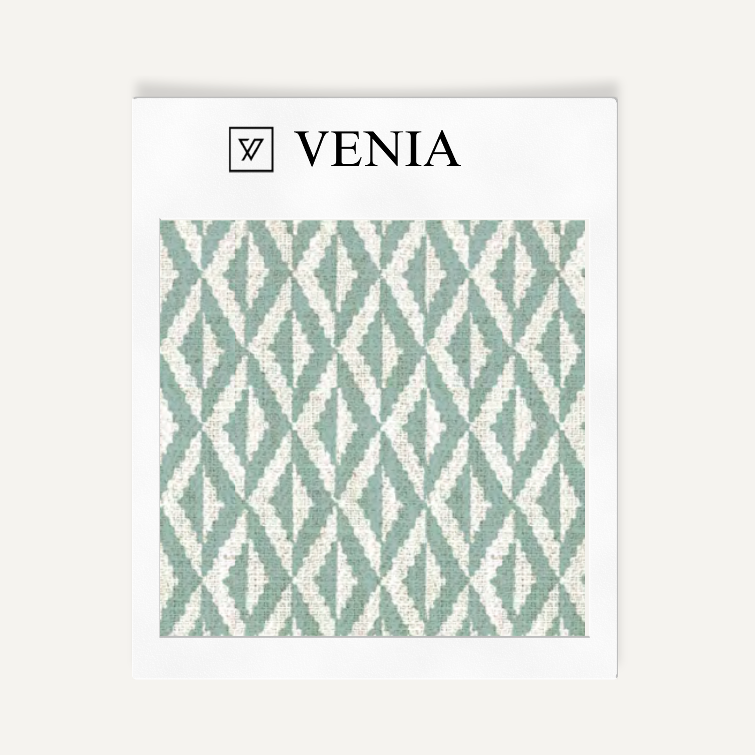 Jade green facet diamond upholstery fabric swatch by Venia Home