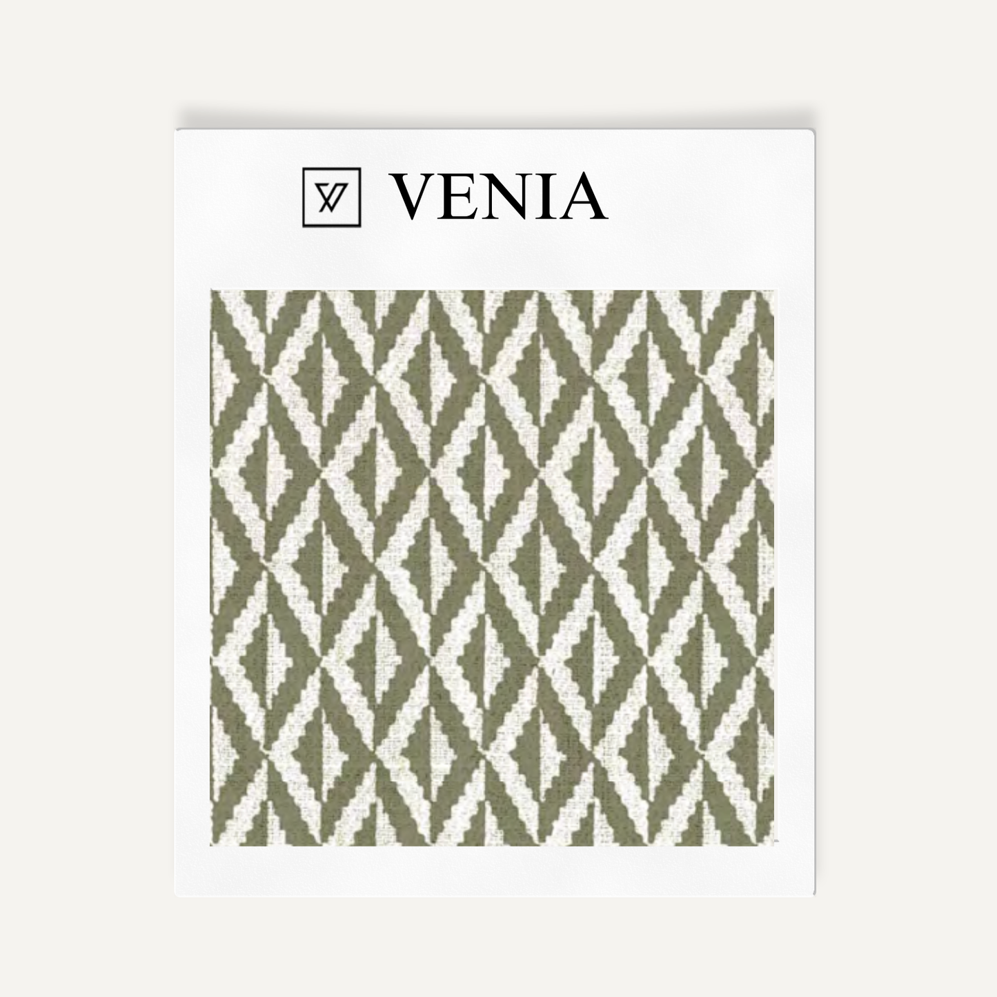 Olive facet diamond upholstery fabric swatch by Venia Home
