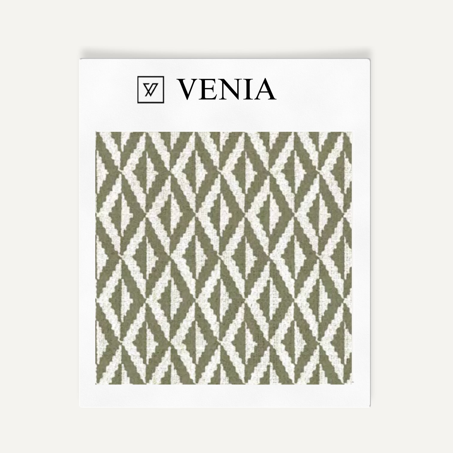 Olive facet diamond upholstery fabric swatch by Venia Home
