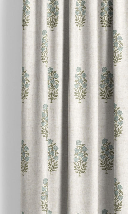 Blue flowers Floral Reverie fabric as curtain