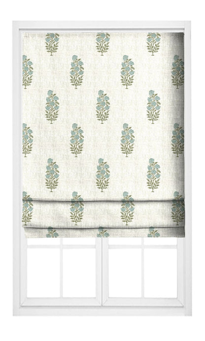 Blue flowers Floral Reverie fabric detail