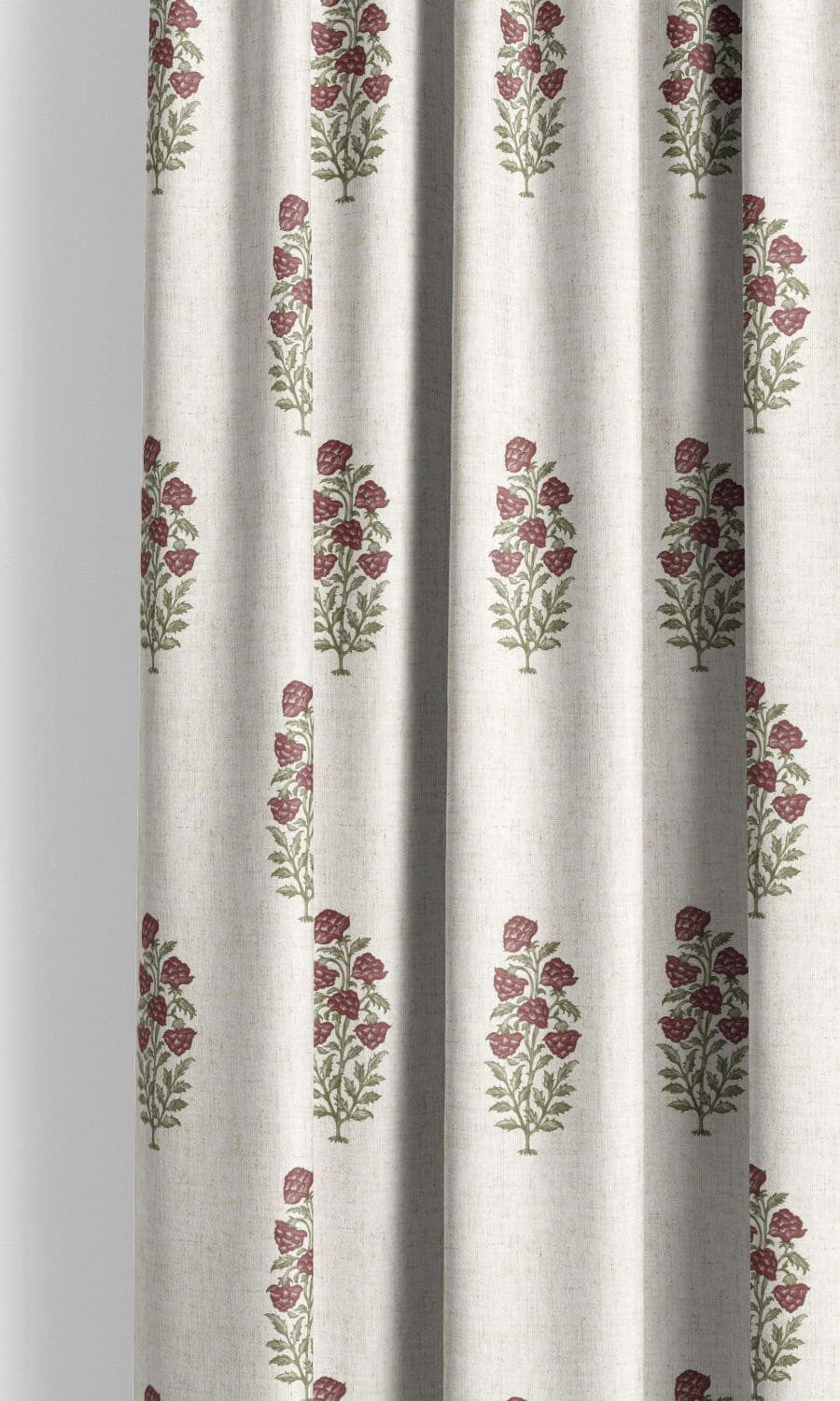 Crimson flowers Floral Reverie fabric detail 1