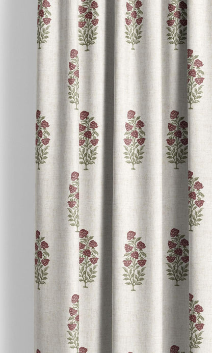 Crimson flowers Floral Reverie fabric detail 1
