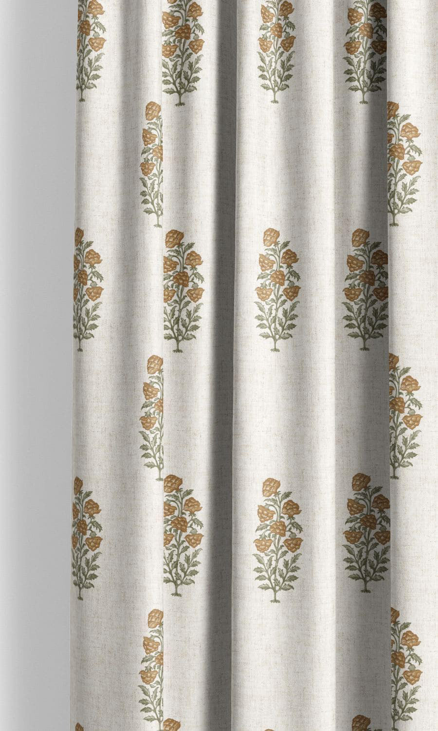 Orange flowers Floral Reverie fabric detail