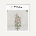 Pink flowers Floral Reverie sheer linen curtain swatch by Venia Home