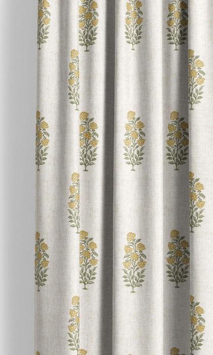 Yellow flowers Floral Reverie fabric styled detail