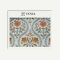 Peach floral tale upholstery fabric swatch by Venia Home
