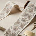 Floral tape embroidered trim swatch by Venia Home