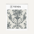 Charcoal Florentine urn upholstery fabric swatch by Venia Home