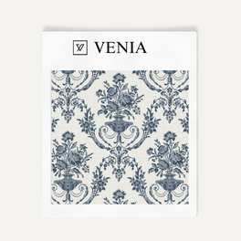 Florentine Urn Fabric - Midnight Blue
