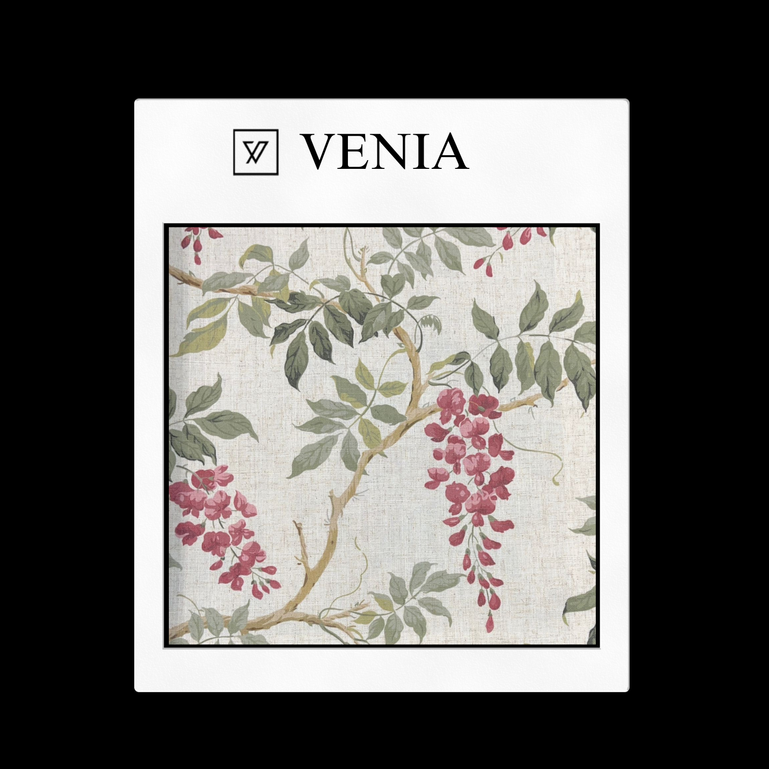 Crimson flower field upholstery fabric swatch by Venia Home