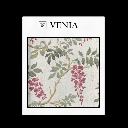 Crimson flower field upholstery fabric swatch by Venia Home