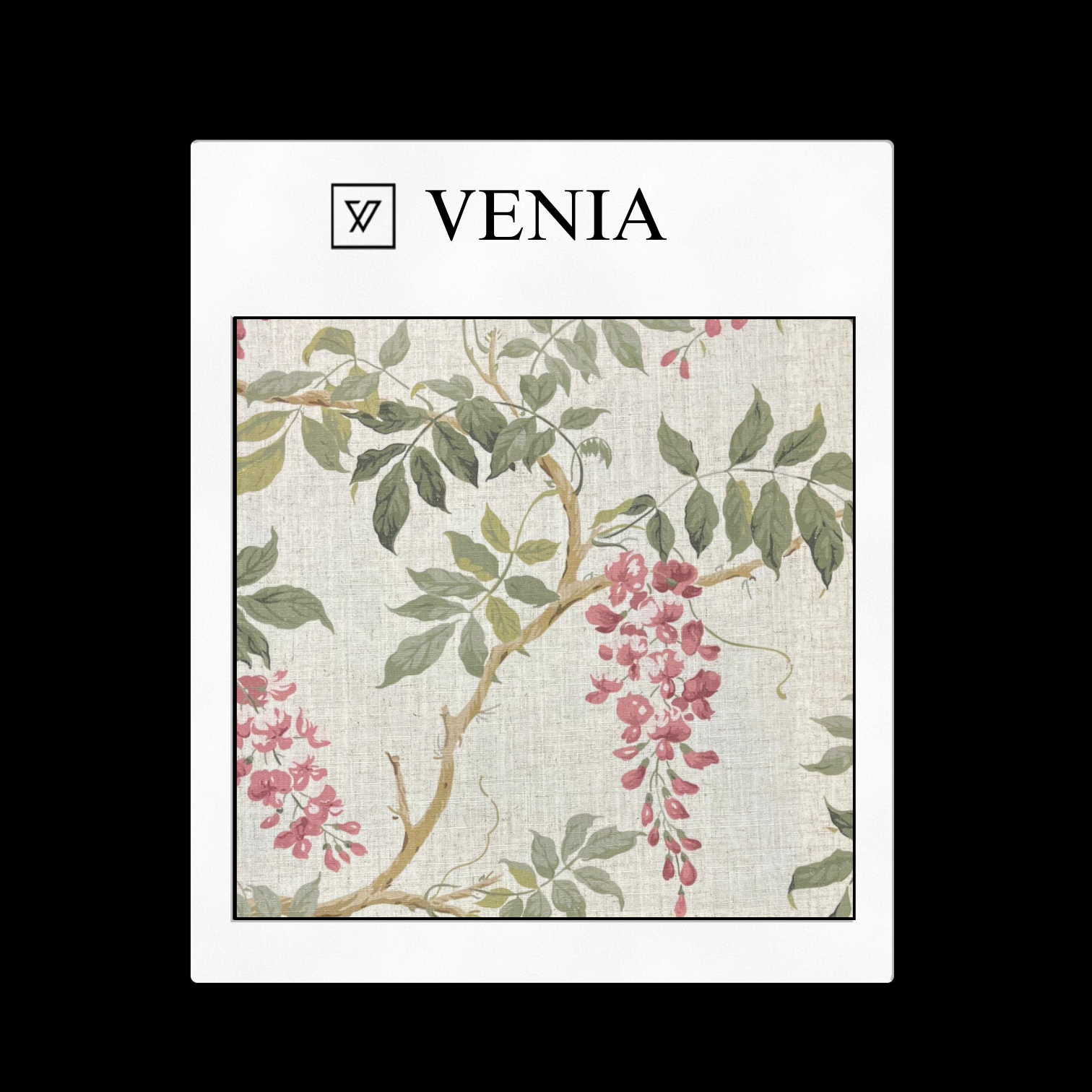 Pink flower field upholstery fabric swatch by Venia Home
