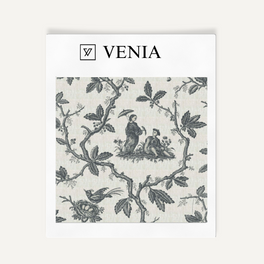 Folklore Toile Fabric - Charcoal