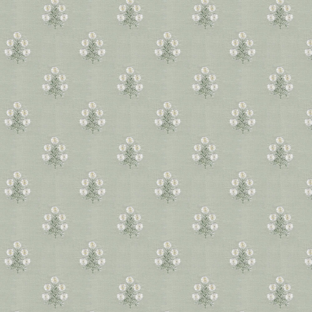 Sage gentle bloom fabric detail