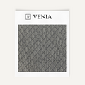 Geometric mesh black and white upholstery fabric swatch by Venia Home