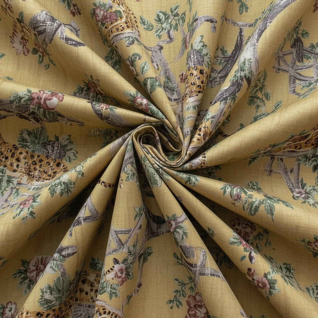 Golden prowl fabric pattern close-up