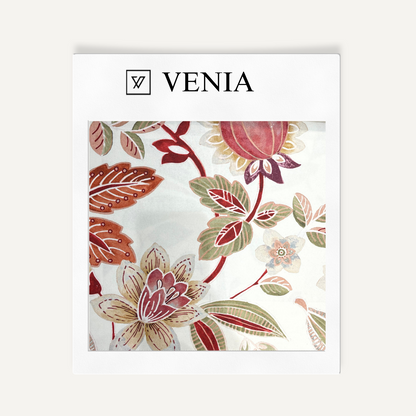 Ivory grand gardenia upholstery fabric swatch by Venia Home