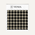 Taupe and black grand houndstooth upholstery fabric swatch by Venia Home