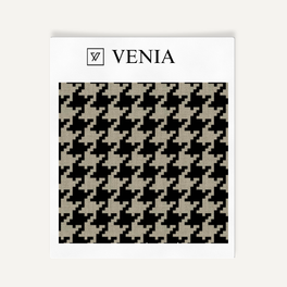 Grand Houndstooth Fabric - Taupe with Black detail