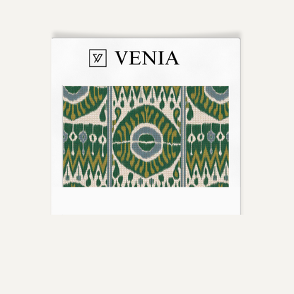 Emerald grand medallion upholstery fabric swatch by Venia Home