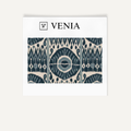 Indigo grand medallion upholstery fabric swatch by Venia Home